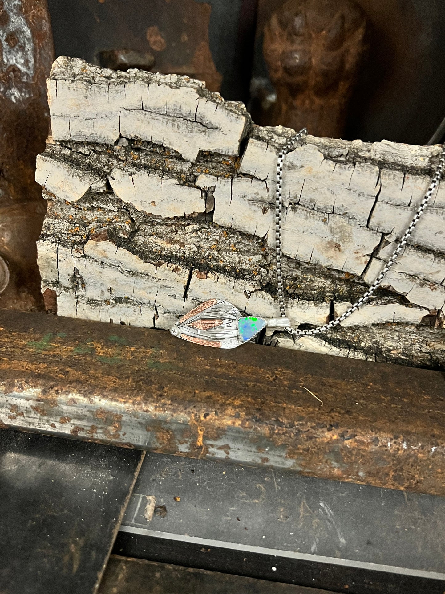 Black Opal Comet Pendant 925 Sterling silver (Bellas Comet)