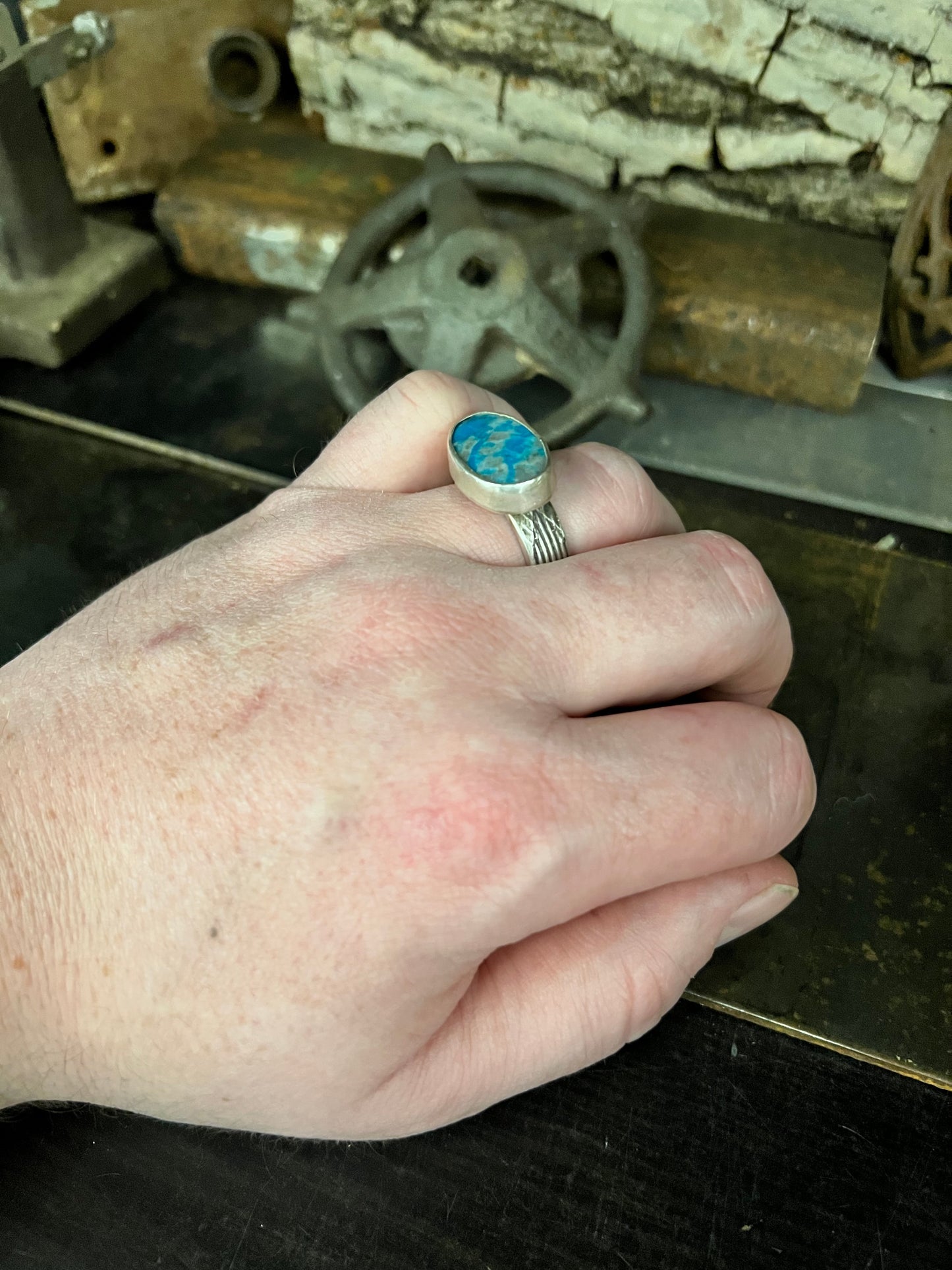 Fancy Sky Blue Turquoise Ring